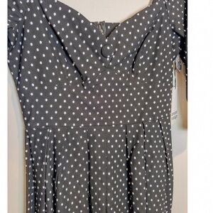 Polka Dot Midi Dress - Black and White
